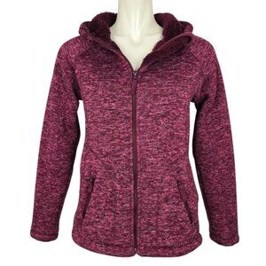 Mountain Watehouse Women Zip Up Hoodie Heathered Purple Plush Fleece Lining Sz 4